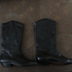 Catleia leather black cowboy boots